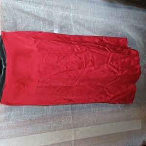 Zara Red Straight Satin Effect Maxi Skirt Size XL NWT